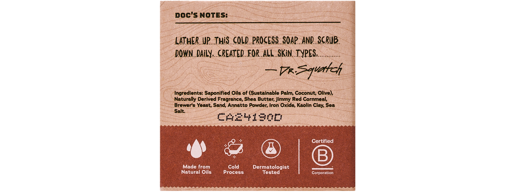 Dr. Squatch Wood Barrel Bourbon Mini bar soap — product photo 2 of 3