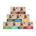 Dr. Squatch men's natural soap 9-pack bundle displaying nine bar varieties with color-coded labels and scent names.