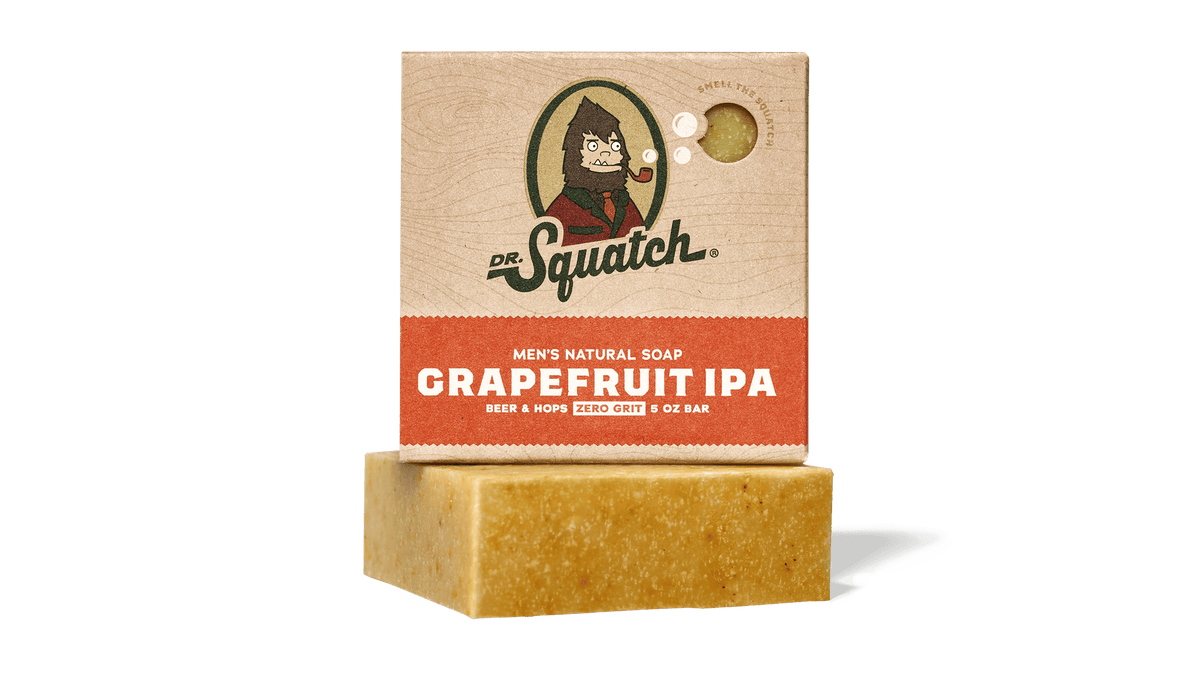 Dr. Squatch Grapefruit IPA bar soap packaging