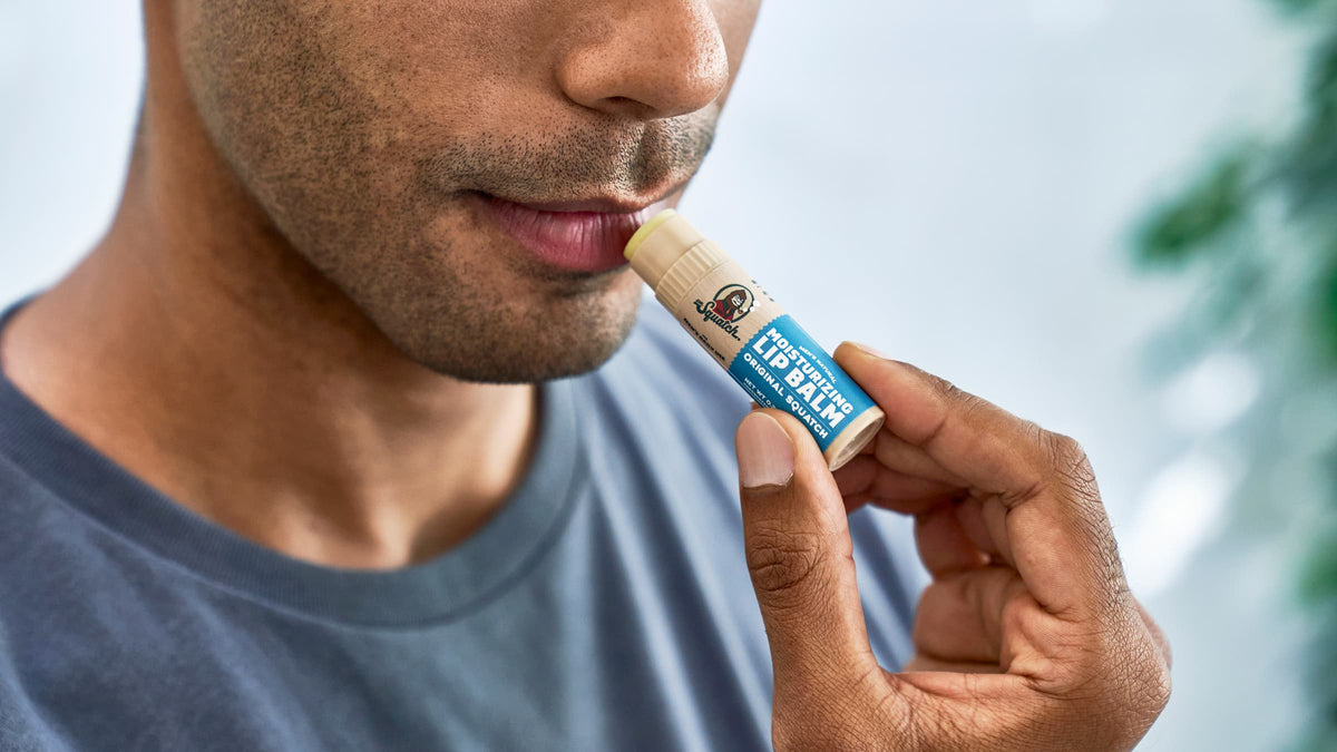 Dr. Squatch Original Squatch Lip Balm! being used